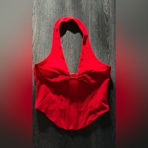 Windsor Red Halter Corset Top